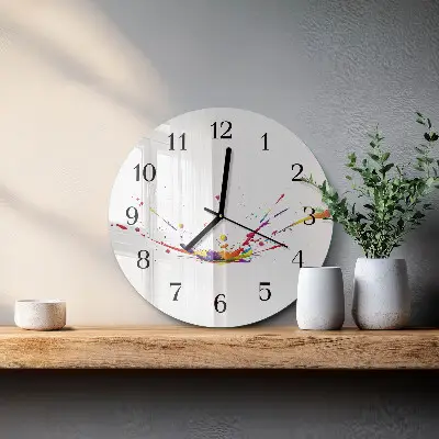 Nástěnné hodiny skleněné kulaté Skvrny