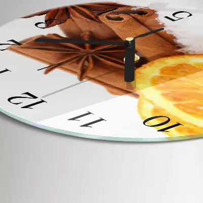 Hodiny s fotkou skleněné kulaté Citronová vanilka
