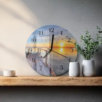 Nástěnné hodiny skleněné kulaté Molo