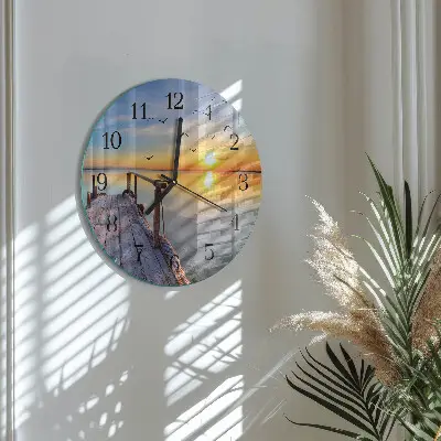 Nástěnné hodiny skleněné kulaté Molo