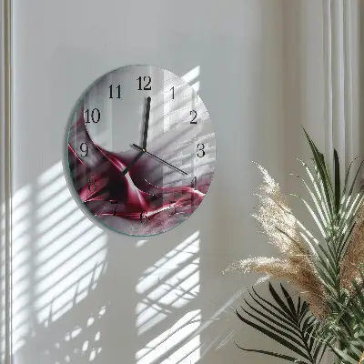 Nástěnné hodiny skleněné kulaté Abstrakce