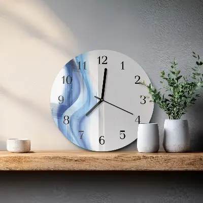 Nástěnné hodiny skleněné kulaté Abstraktní kouř