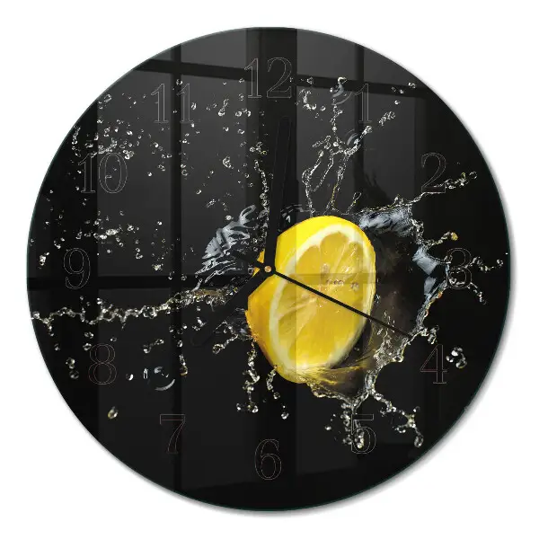 Kulaté skleněné hodiny na stěnu Citrus