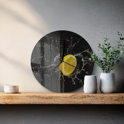 Kulaté skleněné hodiny na stěnu Citrus