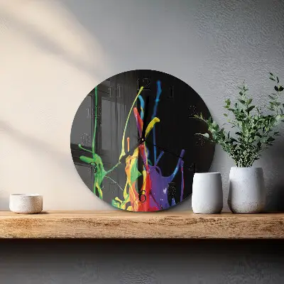 Kulaté skleněné hodiny na zeď Barva