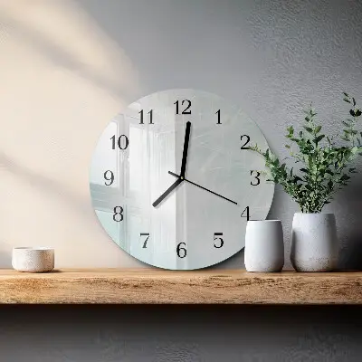Kulaté skleněné hodiny na stěnu Abstrakce