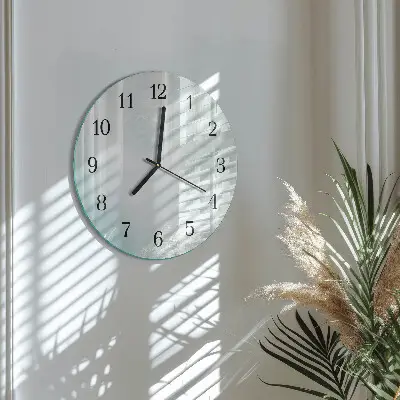 Kulaté skleněné hodiny na stěnu Abstrakce