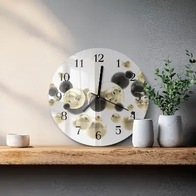 Kulaté skleněné hodiny na zeď Abstrakce