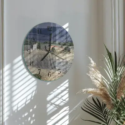 Hodiny na skle kulaté Krajina