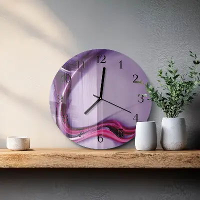 Kulaté skleněné hodiny na zeď Abstrakce