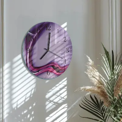 Kulaté skleněné hodiny na zeď Abstrakce
