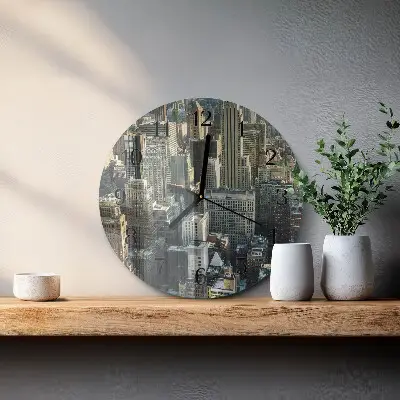 Kulaté skleněné hodiny na zeď Horizont