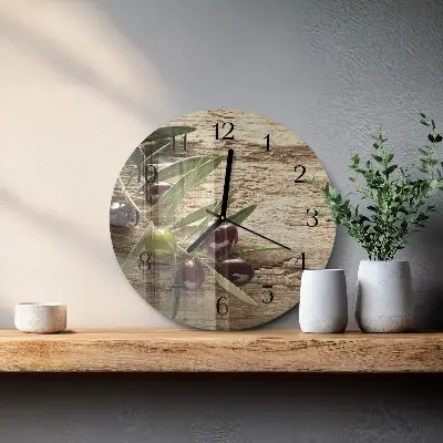 Hodiny s fotkou skleněné kulaté Olivy