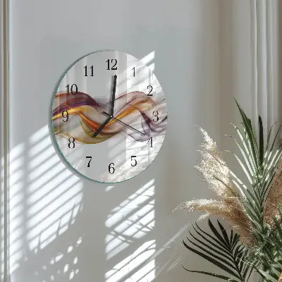 Nástěnné hodiny skleněné kulaté Abstrakce