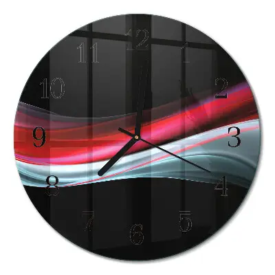 Kulaté skleněné hodiny na zeď Abstrakce
