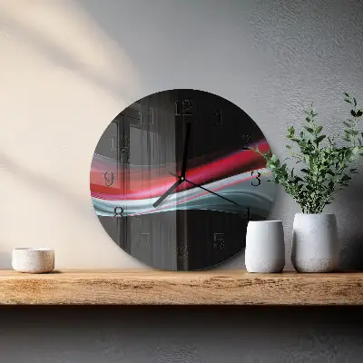 Kulaté skleněné hodiny na zeď Abstrakce