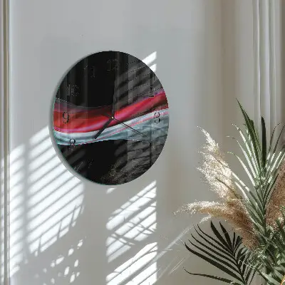 Kulaté skleněné hodiny na zeď Abstrakce