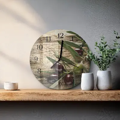 Kulaté skleněné hodiny na zeď Olivy