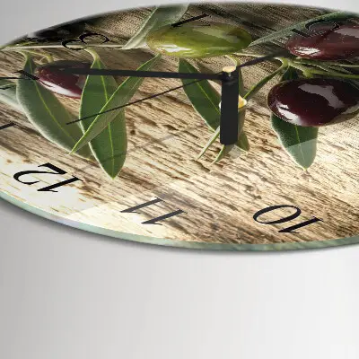 Kulaté skleněné hodiny na zeď Olivy