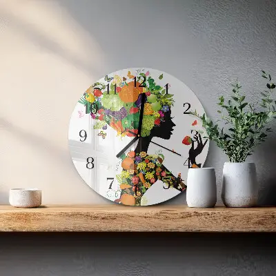 Kulaté skleněné hodiny na zeď Kus