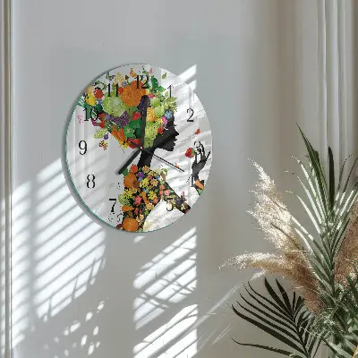 Kulaté skleněné hodiny na zeď Kus