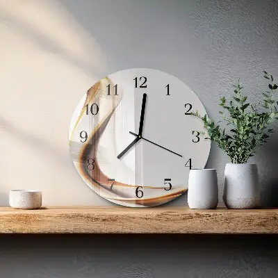 Hodiny s fotkou skleněné kulaté Abstrakce