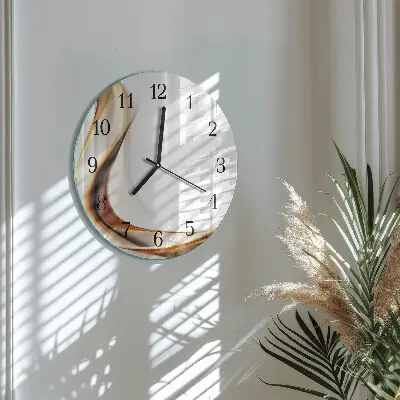 Hodiny s fotkou skleněné kulaté Abstrakce