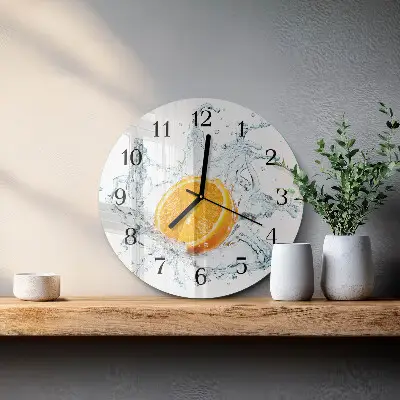 Nástěnné hodiny skleněné kulaté Voda
