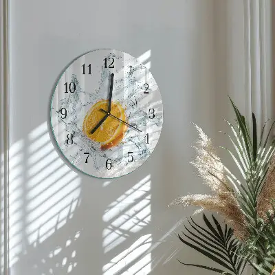 Nástěnné hodiny skleněné kulaté Voda