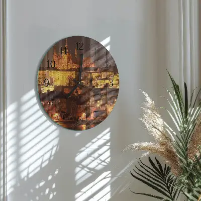 Kulaté skleněné hodiny na zeď Praha