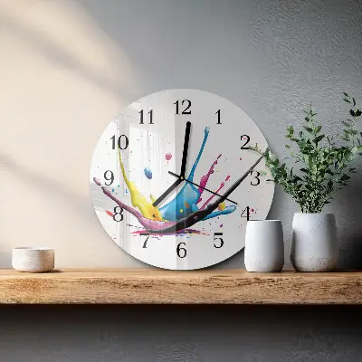 Kulaté skleněné hodiny na zeď Barva