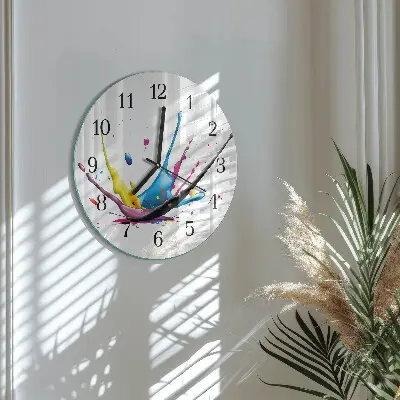 Kulaté skleněné hodiny na zeď Barva