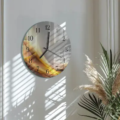Hodiny na skle kulaté Abstrakce
