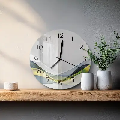 Nástěnné hodiny skleněné kulaté Abstrakce