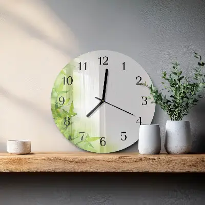 Kulaté skleněné hodiny na zeď Příroda
