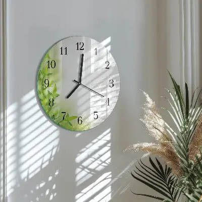 Kulaté skleněné hodiny na zeď Příroda
