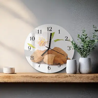 Hodiny s fotkou skleněné kulaté Mandle