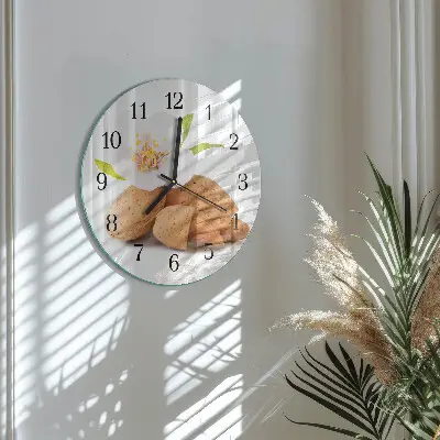 Hodiny s fotkou skleněné kulaté Mandle