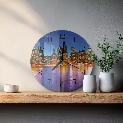 Kulaté skleněné hodiny na stěnu Horizont