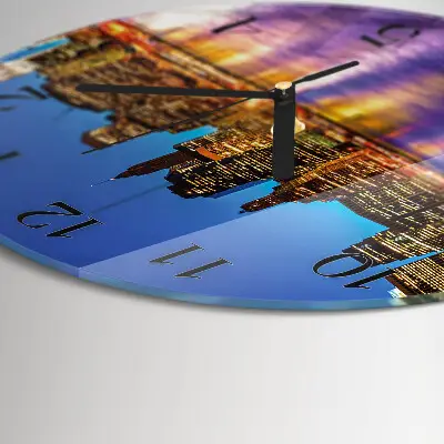 Kulaté skleněné hodiny na stěnu Horizont