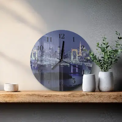 Kulaté skleněné hodiny na stěnu Most