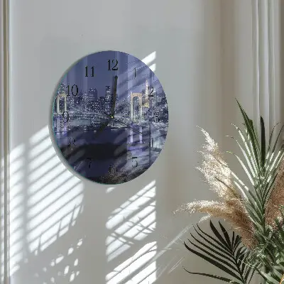 Kulaté skleněné hodiny na stěnu Most