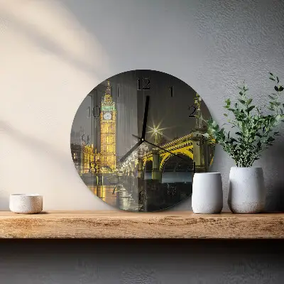 Kulaté skleněné hodiny na zeď Londýn