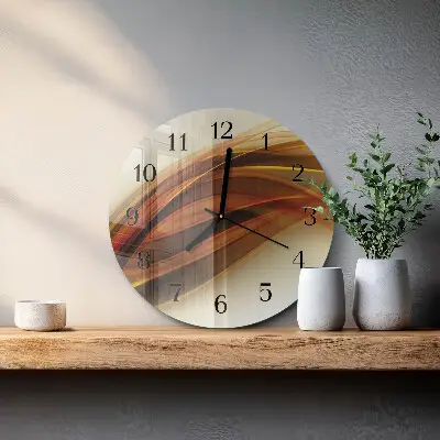 Kulaté skleněné hodiny na stěnu Abstrakce