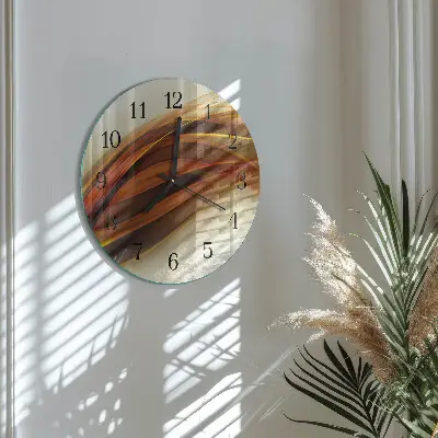 Kulaté skleněné hodiny na stěnu Abstrakce