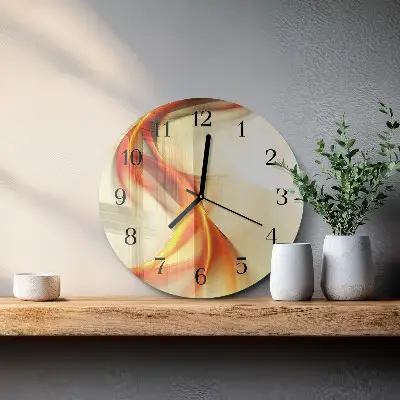 Kulaté skleněné hodiny na zeď Abstrakce