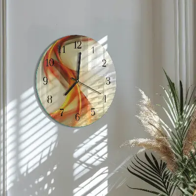Kulaté skleněné hodiny na zeď Abstrakce