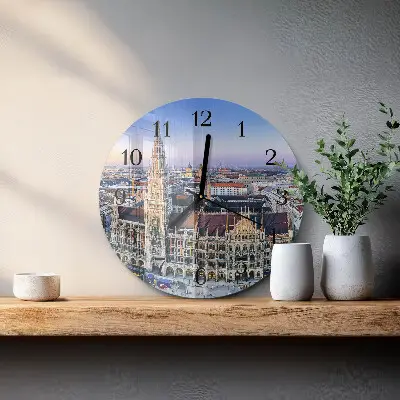 Kulaté skleněné hodiny na zeď Horizont