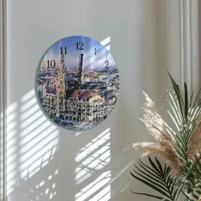 Kulaté skleněné hodiny na zeď Horizont