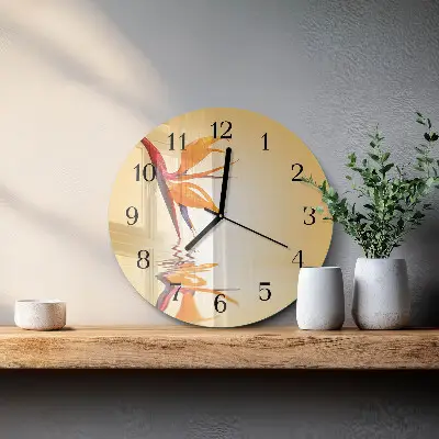 Hodiny s fotkou skleněné kulaté Květ